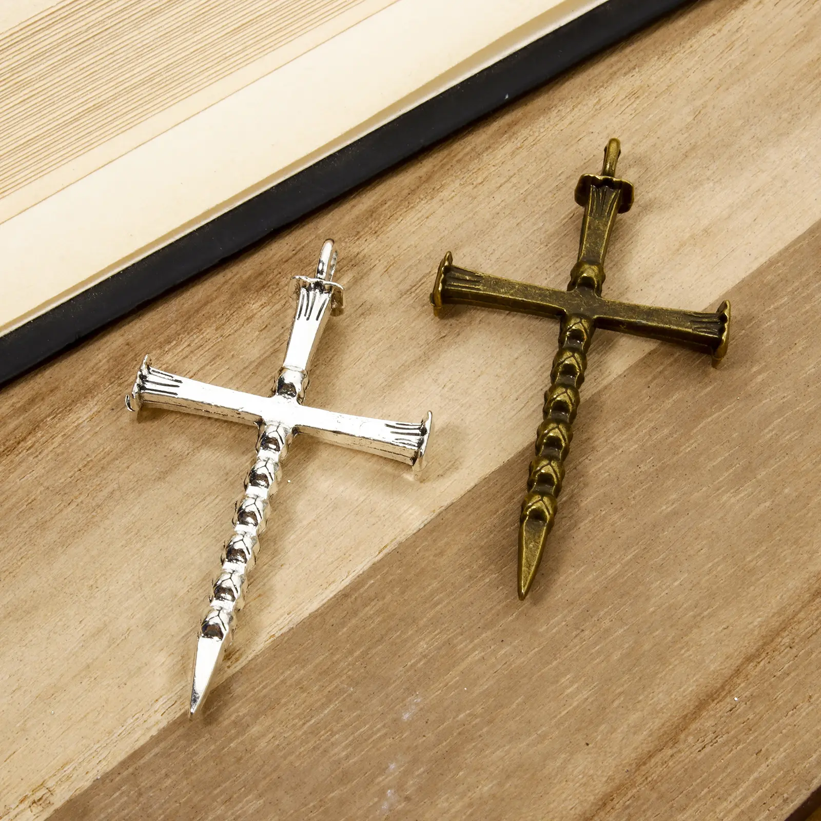 10 Piece Religious Cross Zinc Based Alloy Halloween Pendants Skull For DIY Jewelry Necklace Making Accessories 5.7cm x 3.2cm