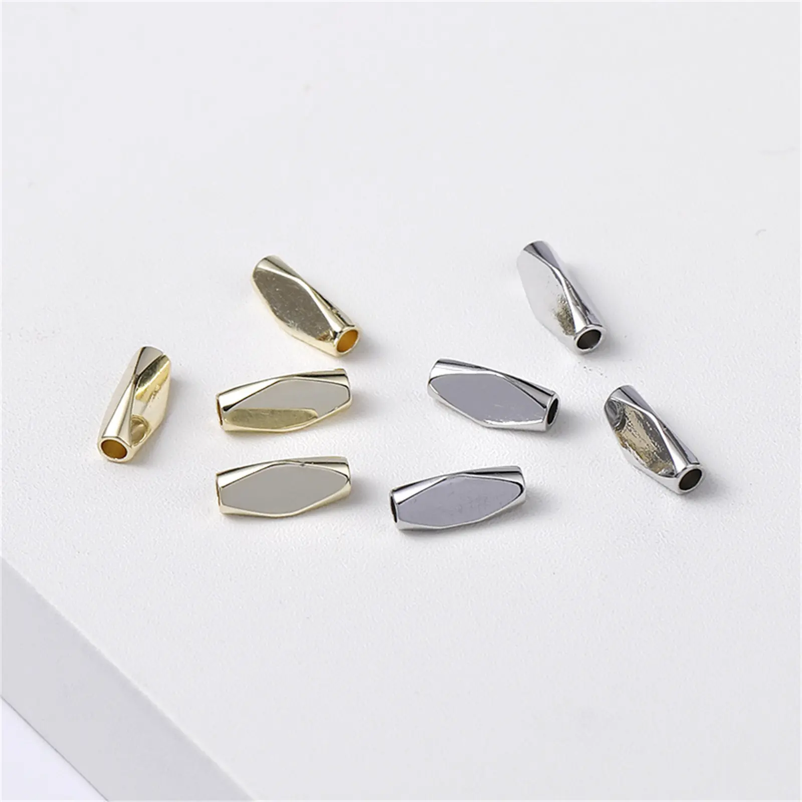 10/20PCS Brass Beads For DIY Jewelry Making Barrel Faceted Loose Spacer Beads  Handmade Bracelet Necklace Accessories Findings