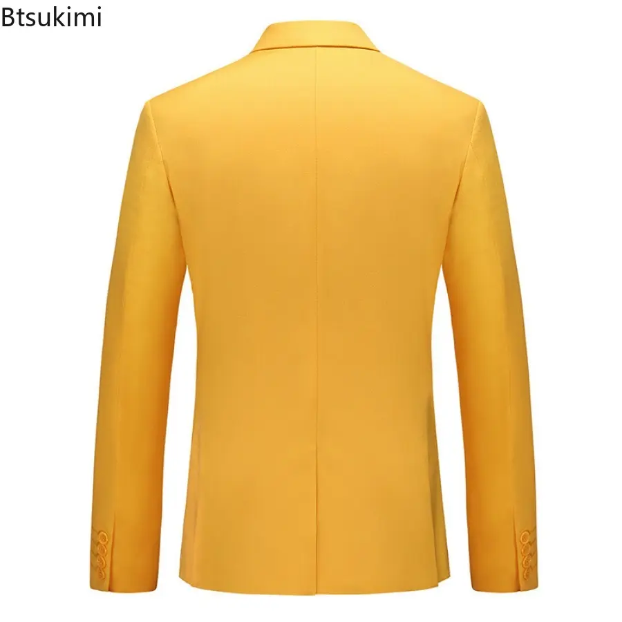 2025 New Men's High Quality Double Breasted Suit Sets Men Solid Slim Business Banquet Formal Blazers Coat and Pants Two-pieces