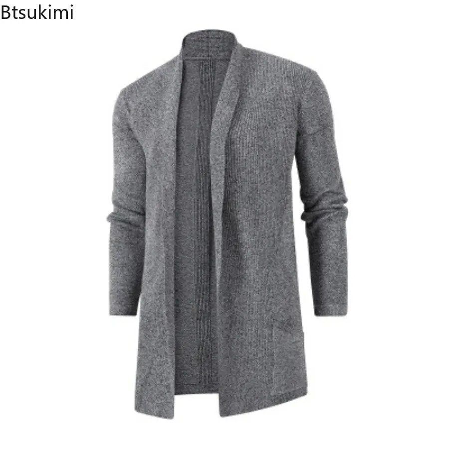 2025 Spring Men Casual Fashion Cardigan Sweater Homme Solid Color Knitting Coat Hombre Top Male All-match Outwear Men's Clothing