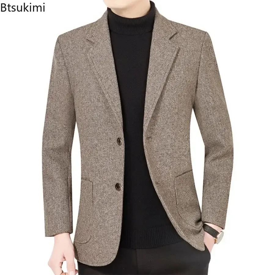 Spring Autumn New Men's Solid Slim Business Casual Blazers Jackets High Quality 2025 Male Formal Clothing Suits Coats Size M-4XL