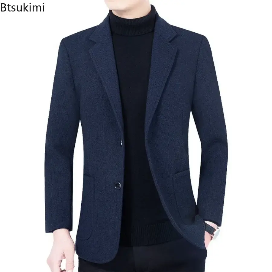 Spring Autumn New Men's Solid Slim Business Casual Blazers Jackets High Quality 2025 Male Formal Clothing Suits Coats Size M-4XL
