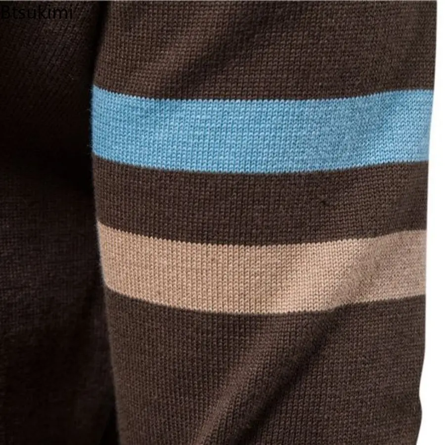 2025 Autumn Winter New Men's Pure Cotton Sweater Cardigan High-quality Zipper Knitted Coats Fashionable Casual Knitted Sweater
