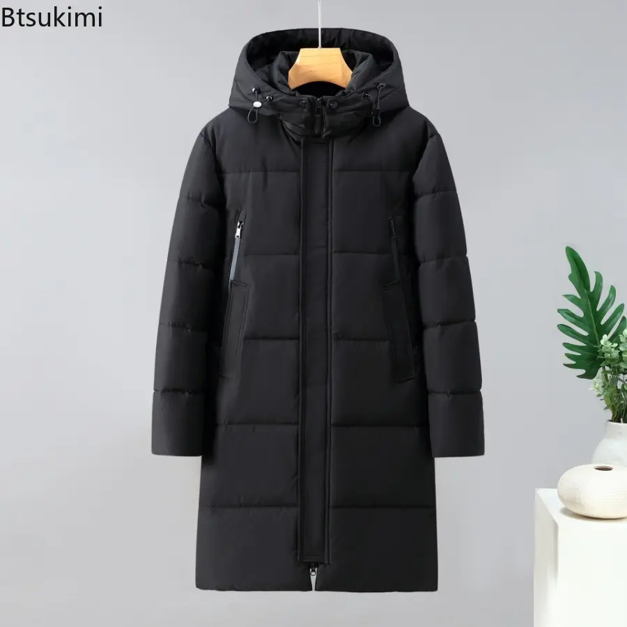 Winter Men's Long Parkas Oversized Thicken Male Coat High Quality Fleece Casual Padded Jackets Men Clothing Outwear Warm Jacket