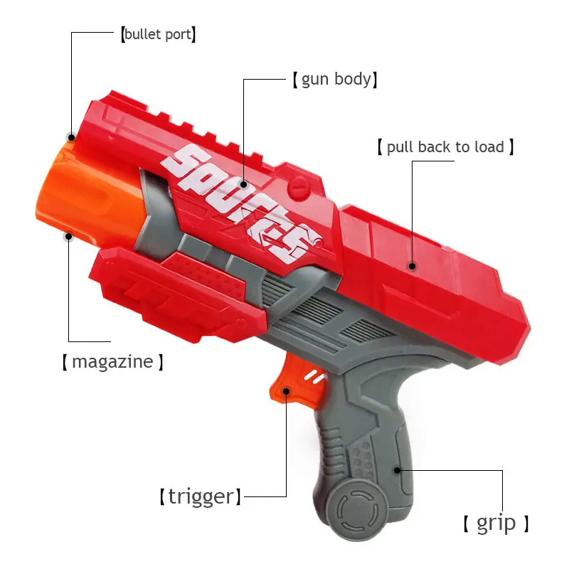 Eva Soft Sponge Bullets Toy Guns Kids Toy Suction Cup Bullet Foam Head Soft Bullet Safe Toy Guns Boy Girl Gift