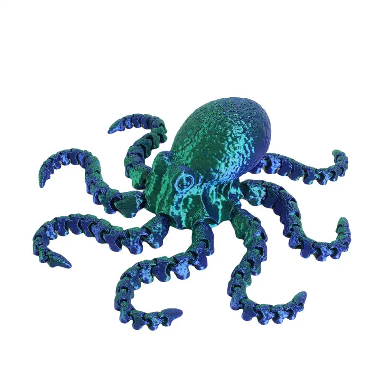 19CM 3D Printed Movable Octopus Joint Squid Model Toy Children's Ornament PLA Octopus Toy Jointed Squid Model for Kids