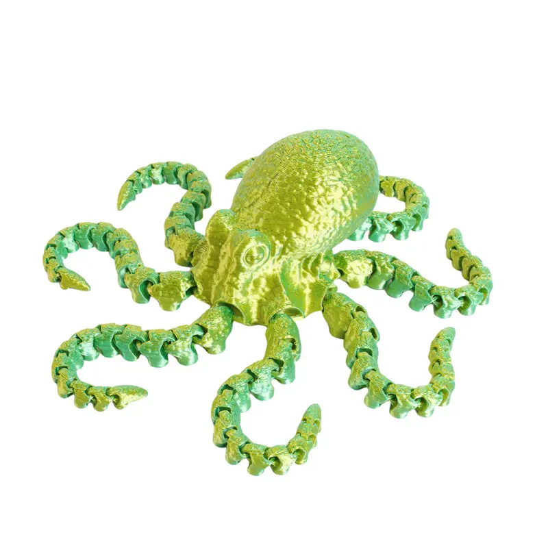 19CM 3D Printed Movable Octopus Joint Squid Model Toy Children's Ornament PLA Octopus Toy Jointed Squid Model for Kids