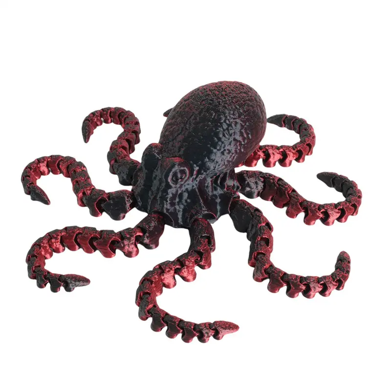 19CM 3D Printed Movable Octopus Joint Squid Model Toy Children's Ornament PLA Octopus Toy Jointed Squid Model for Kids