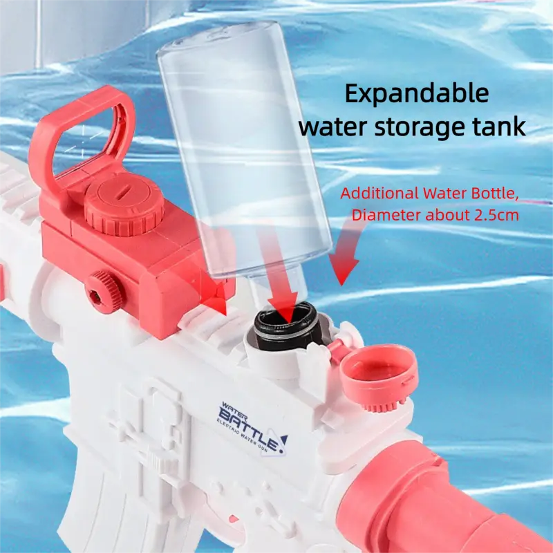 M416 Electric Water Gun Large-Capacity Long-Range Toy, Continuous Fire Built-In 2.5cm Diameter External Water Storage Pool Beach