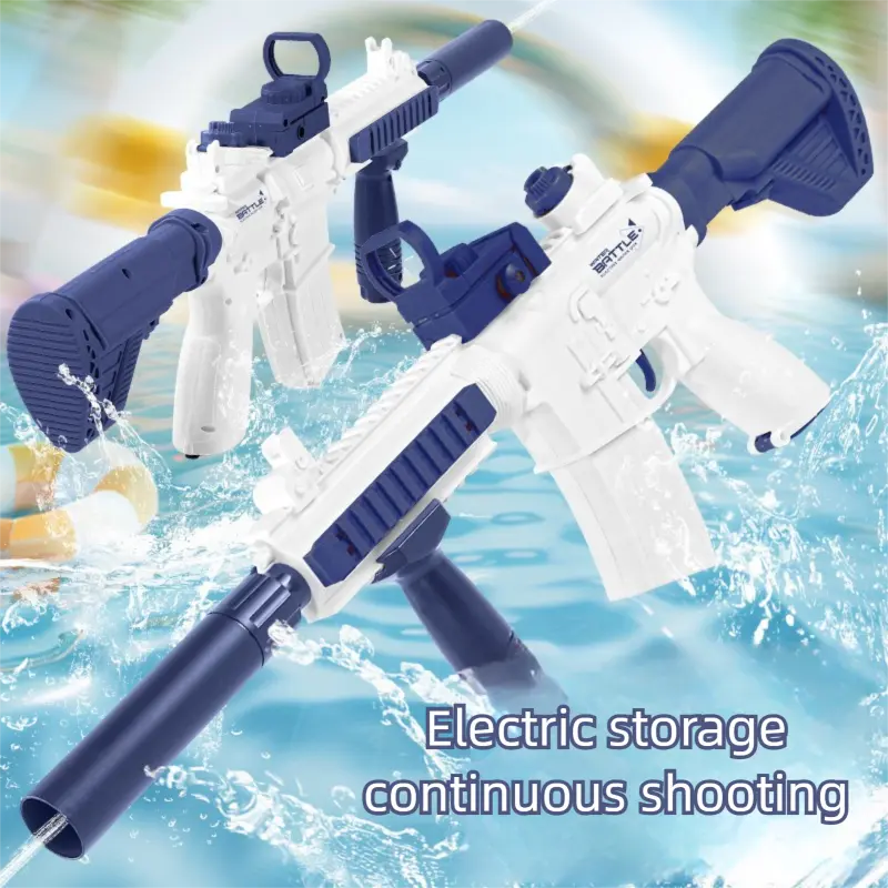 M416 Electric Water Gun Large-Capacity Long-Range Toy, Continuous Fire Built-In 2.5cm Diameter External Water Storage Pool Beach