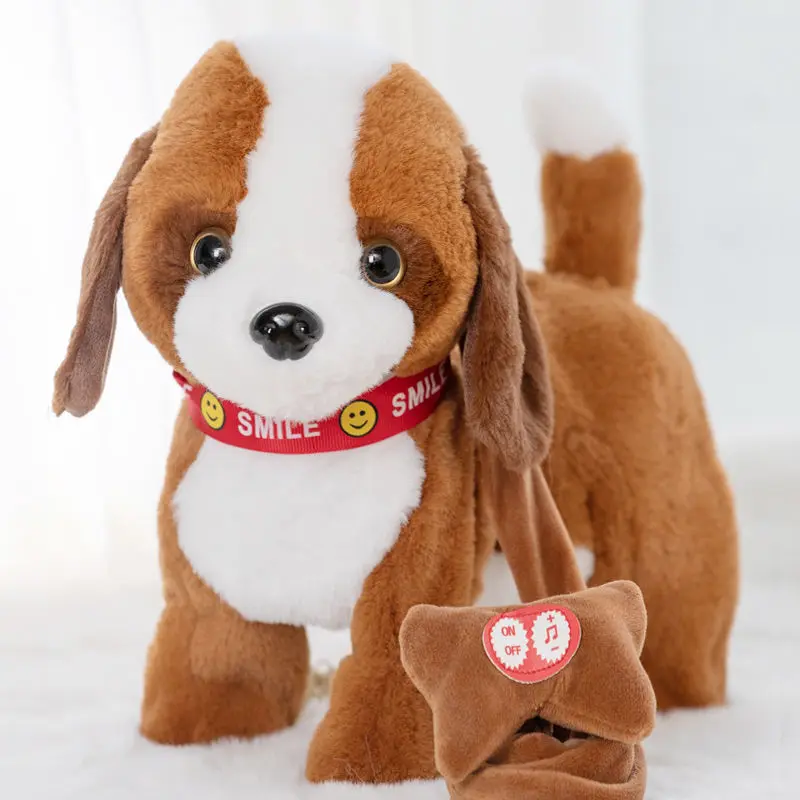 Robot Dog Toy Sound Control Interactive Animal Electronic Plush Puppy Cute Sing Song Talk Speak Pet Music Leash Teddy USB Charge