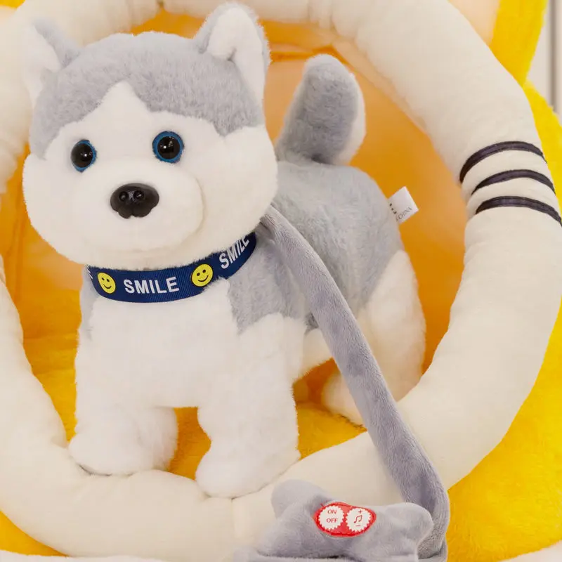 Robot Dog Toy Sound Control Interactive Animal Electronic Plush Puppy Cute Sing Song Talk Speak Pet Music Leash Teddy USB Charge