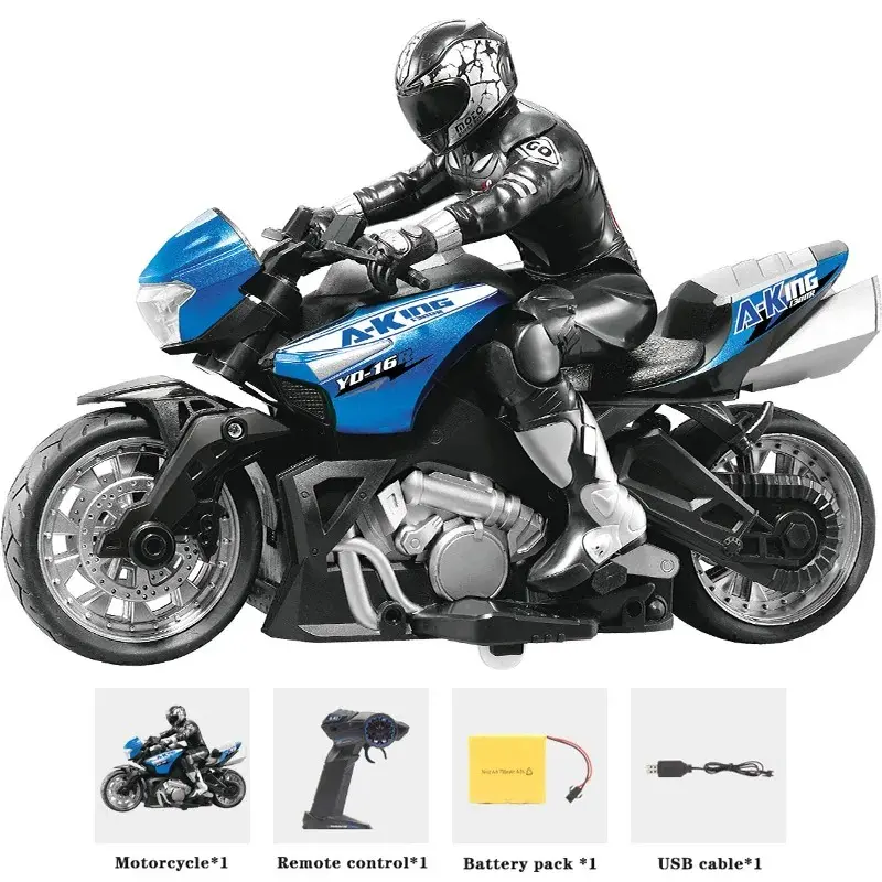 Remote Control Stunt Motorbike 360° Rotation Drift RC Car Model High Speed USB Charge Climbing Racing RC Motorcycle Toy for Kids