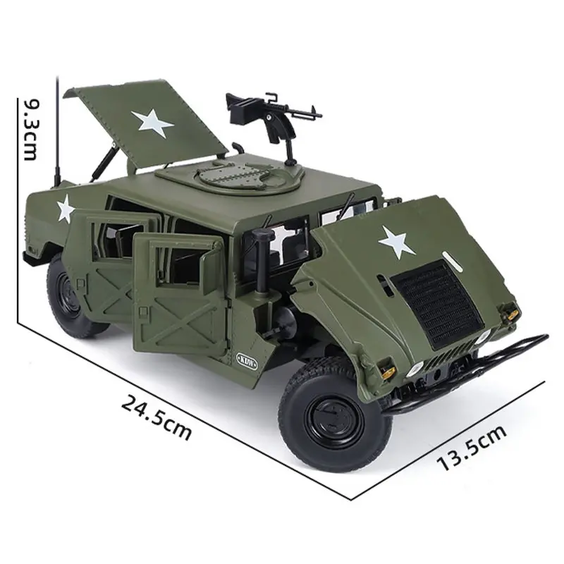 1/18 Diecast Car Model Toy Tactical Vehicle Military Armored Car Alloy Model With LED 7 Doors Opened Hobby Collection Toy