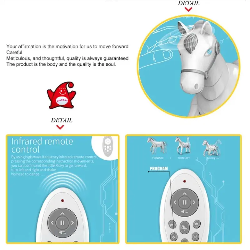 RC Smart Robot Horse Interactive Remote Control Animal Sing Dance Pet Electronic Music Toys