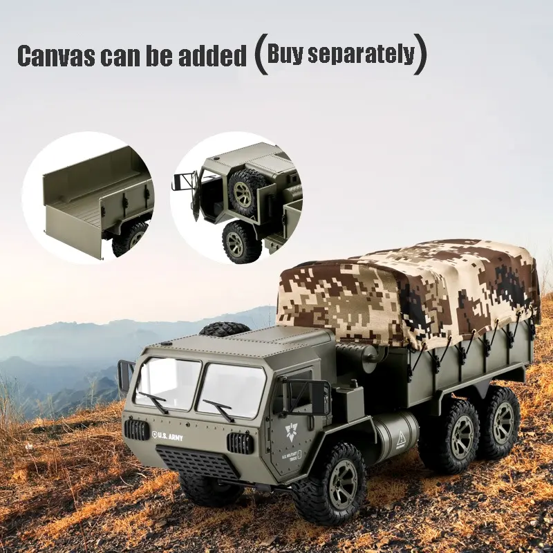 FY004 RC Truck Toy Off-road Remote Control Car Full Scale Wheeled 1:16 Vehicle Six Wheel Cross Country Simulation Military Car