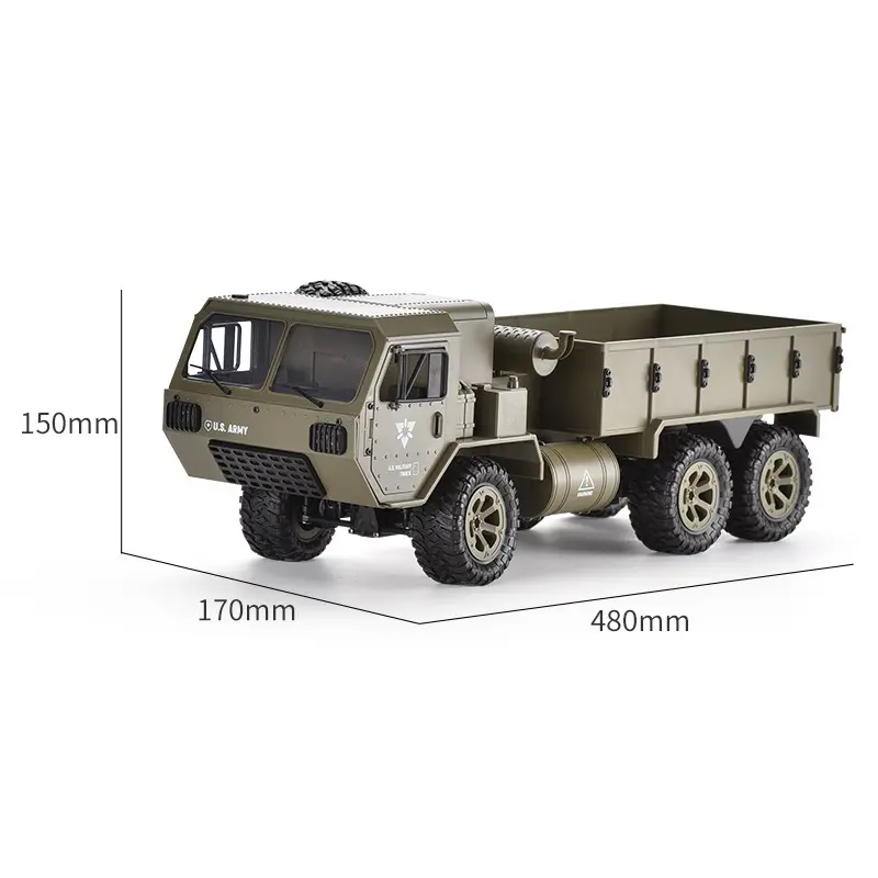 FY004 RC Truck Toy Off-road Remote Control Car Full Scale Wheeled 1:16 Vehicle Six Wheel Cross Country Simulation Military Car