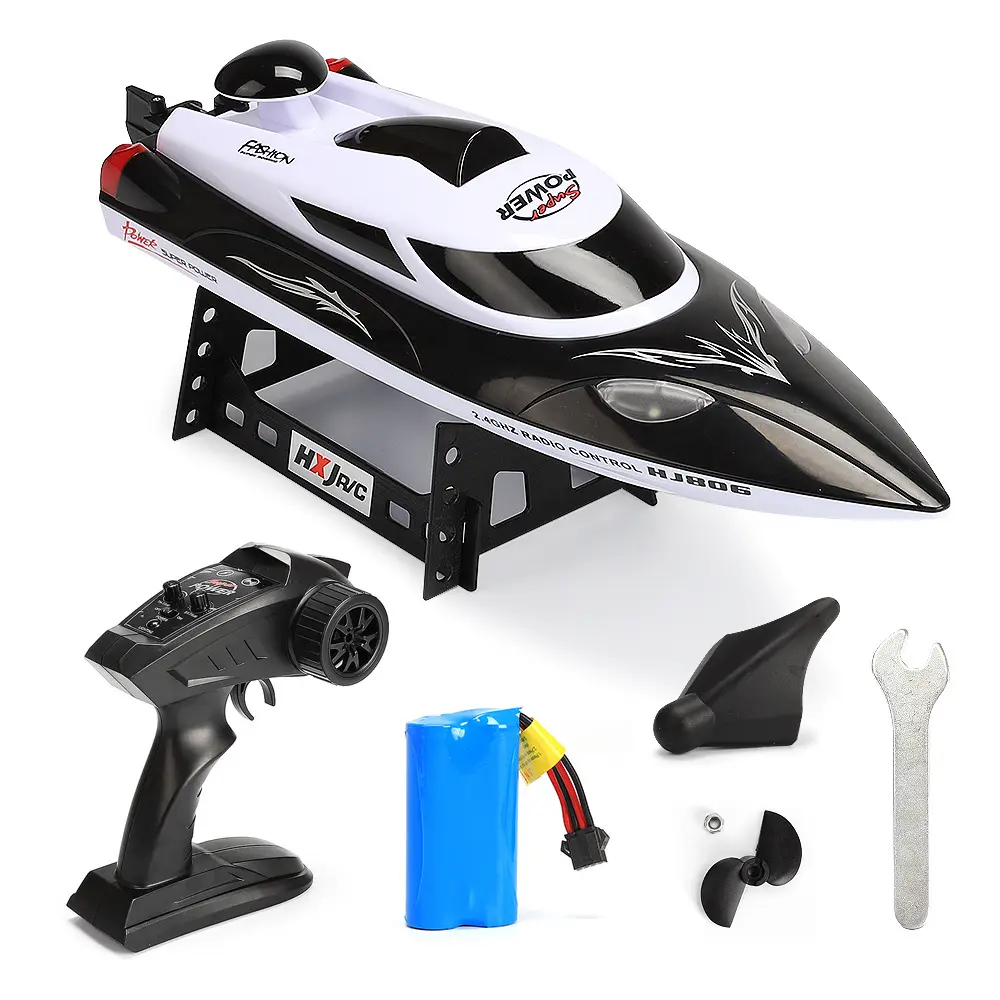 47cm RC Boat 2.4G High Speed Racing Ship Remote Control Speedboat 35Km/h LED Light Competition Rechargeable RC Yacht Toy