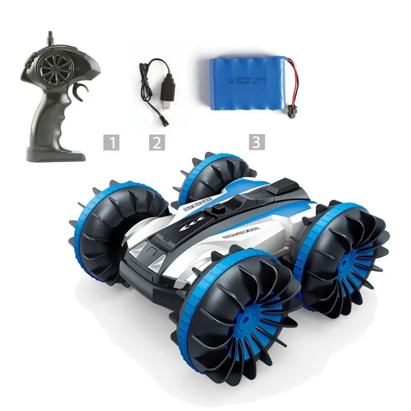 Amphibious Rc Car Remote Control Stunt Car 2 Sides Waterproof Driving On Water And Land 360 Rotate Electronic Vehicle Kids Gift