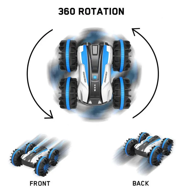 Amphibious Rc Car Remote Control Stunt Car 2 Sides Waterproof Driving On Water And Land 360 Rotate Electronic Vehicle Kids Gift