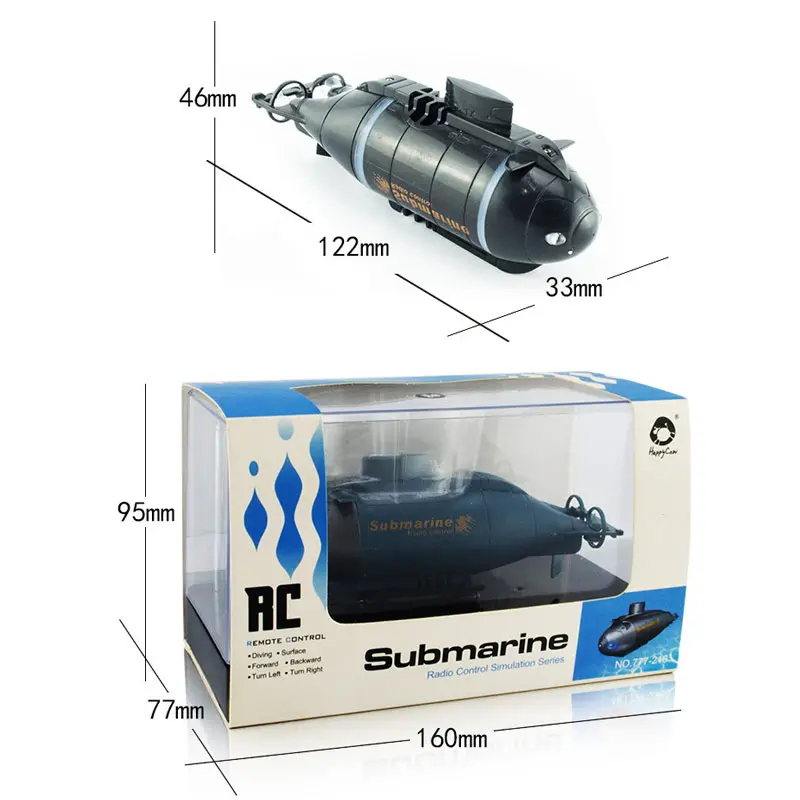 Mini RC Submarine Wireless Remote Control Boat High Speed USB Chargeable Electronic Navigation Model Toys For Kids Birthday Gift