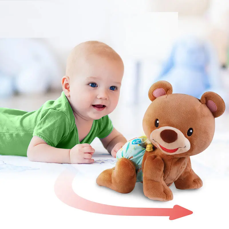 Baby Crawling Learning Bear Toys Sing Songs Electronic Pet Toddlers Climb Montessori Music Toy For Infants Kid Early Education