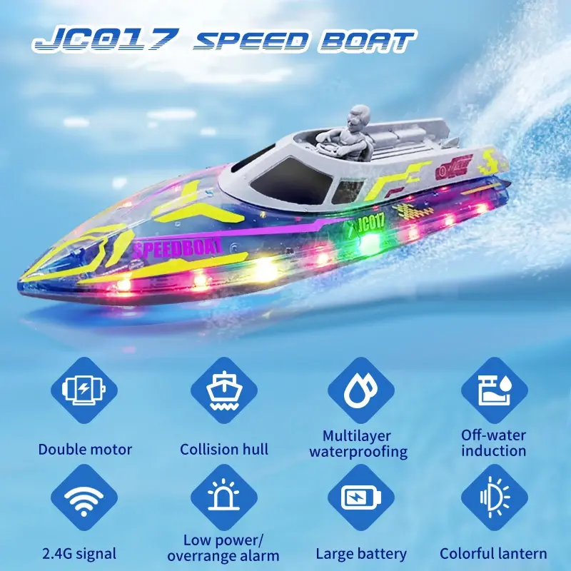 25CM RC Boat with LED LightRemote Control Racing ship 15km/h High Speed gesture control Electric RC speedboat Toys USB Charge