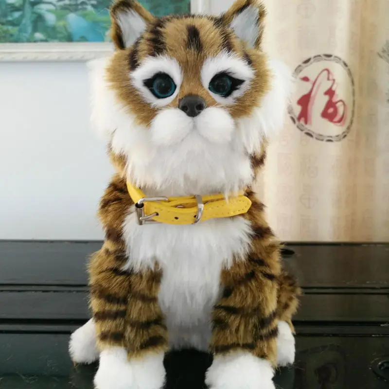 Robot Cat Electronic Plush Dog Toys Interactive Puppy Light Control Kitten Shake Head Barking Robotic Animal Pet For Kids Gift