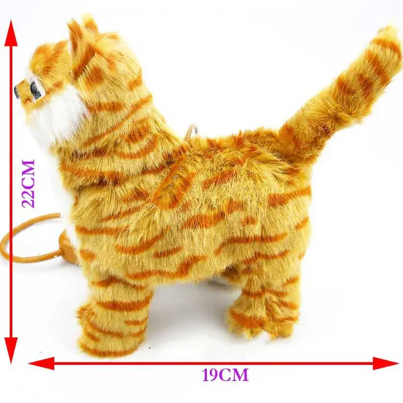 Robot Cat Electronic Plush Cat Singing Songs Dog Walk Electric Kitten Leash Control Music Kitty Pet Cute Animal Toy Kids Gift