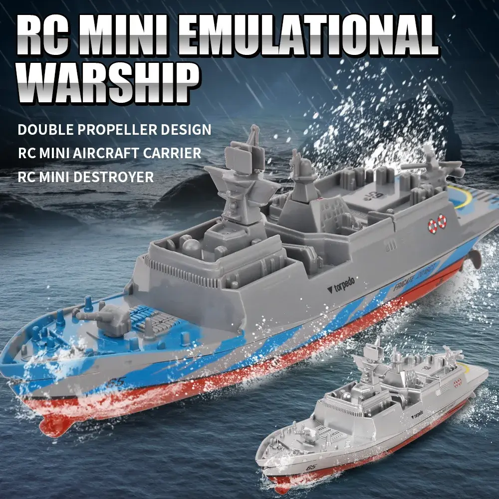 Mini Remote control ship Aircraft Carrier RC Boat Military Model Remote Control speedboat Electronic Wireless RC Warship Toys