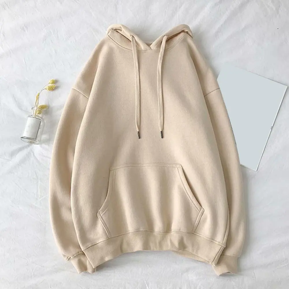 Stylish Women Men Hoodie Oversized Men Spring Hoodie Drawstring Warm Elastic Cuff Unisex Men Spring Hoodie