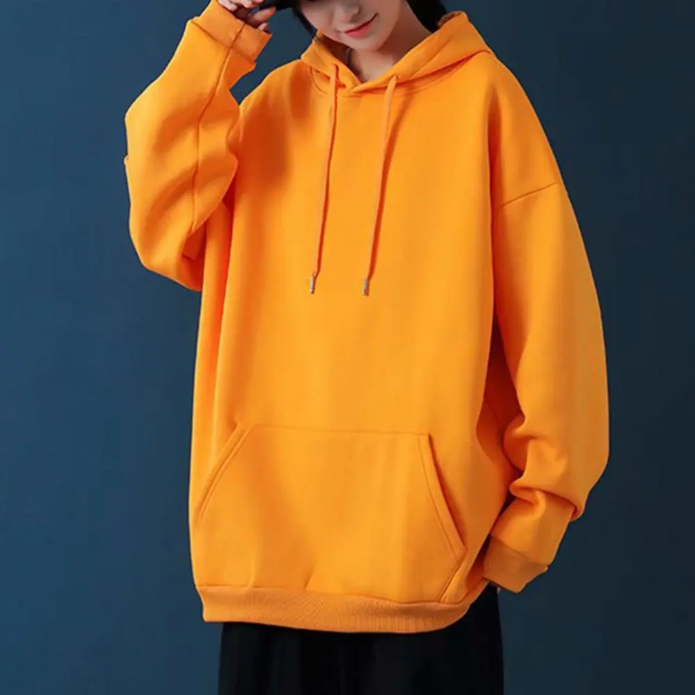 Stylish Women Men Hoodie Oversized Men Spring Hoodie Drawstring Warm Elastic Cuff Unisex Men Spring Hoodie