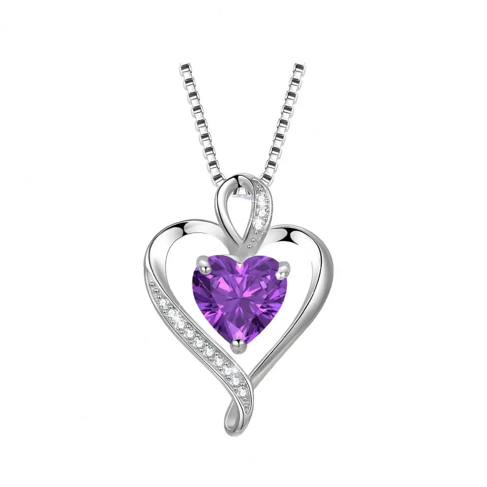 Zircon Necklace Elegant Cubic Zirconia Heart Necklace Set for Women Love Pendant Jewelry Gift Exquisite Wedding Accessories
