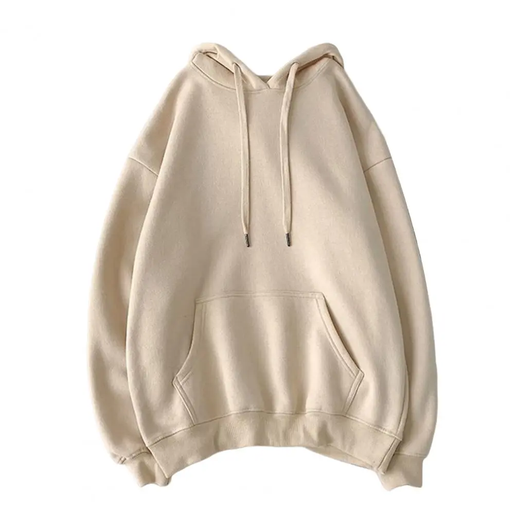 Stylish Women Men Hoodie Oversized Men Spring Hoodie Drawstring Warm Elastic Cuff Unisex Men Spring Hoodie