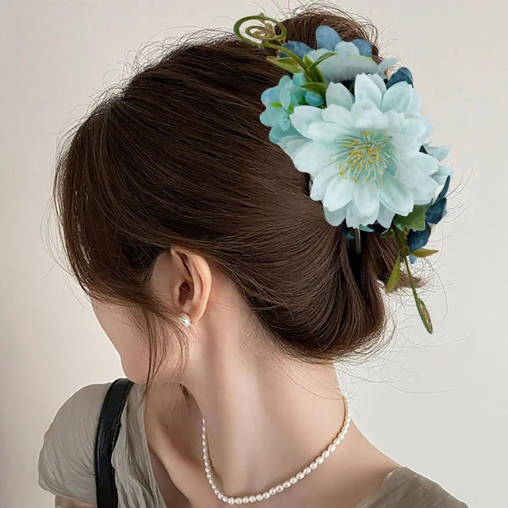 3d Flower Decor Hairpin Elegant Imitation Flower Hair Clip with 3d Floral Design Strong Grip Women's Hairpin Accessory Stylish