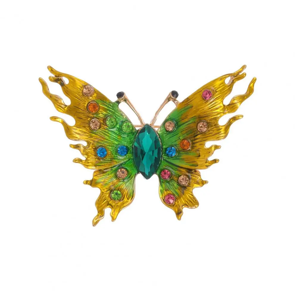 Exquisite Brooch Alloy Brooch Oil-dripping Rhinestone Butterfly Brooch Fashion Accessory for Sweaters Hats Bags