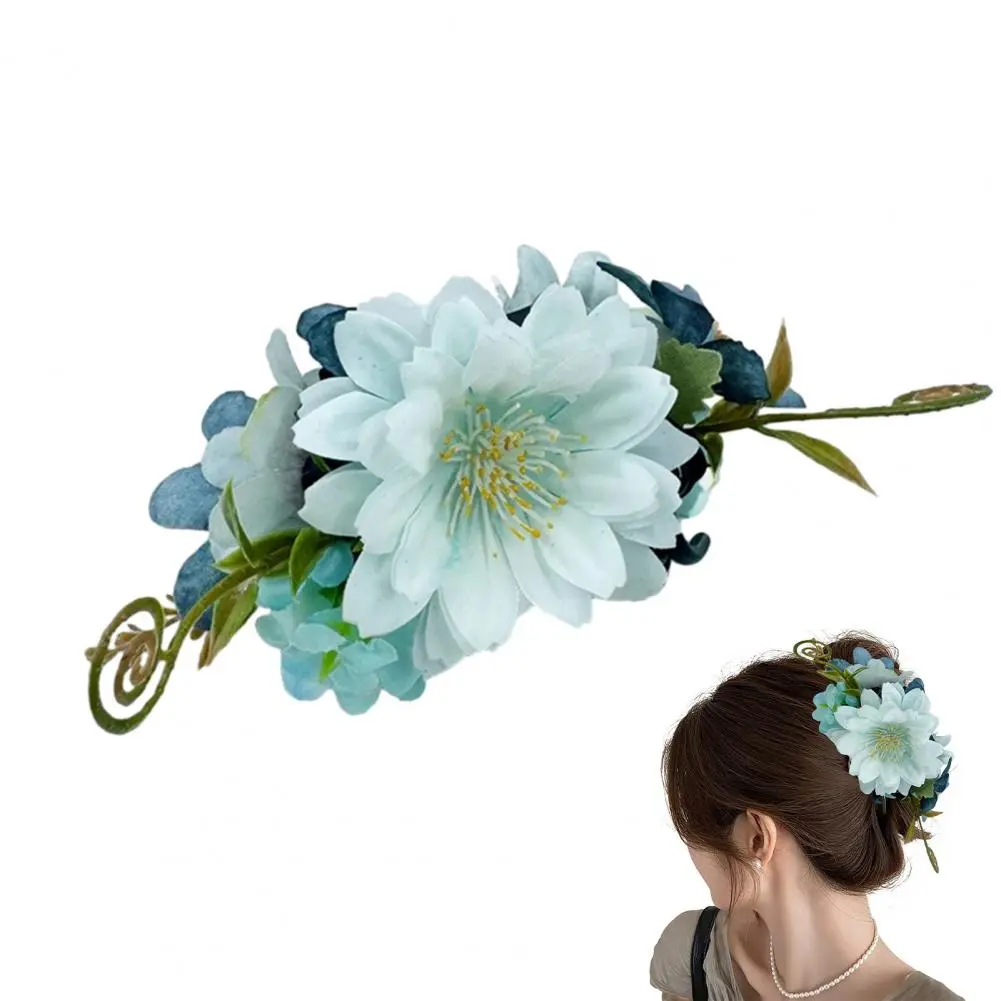 3d Flower Decor Hairpin Elegant Imitation Flower Hair Clip with 3d Floral Design Strong Grip Women's Hairpin Accessory Stylish