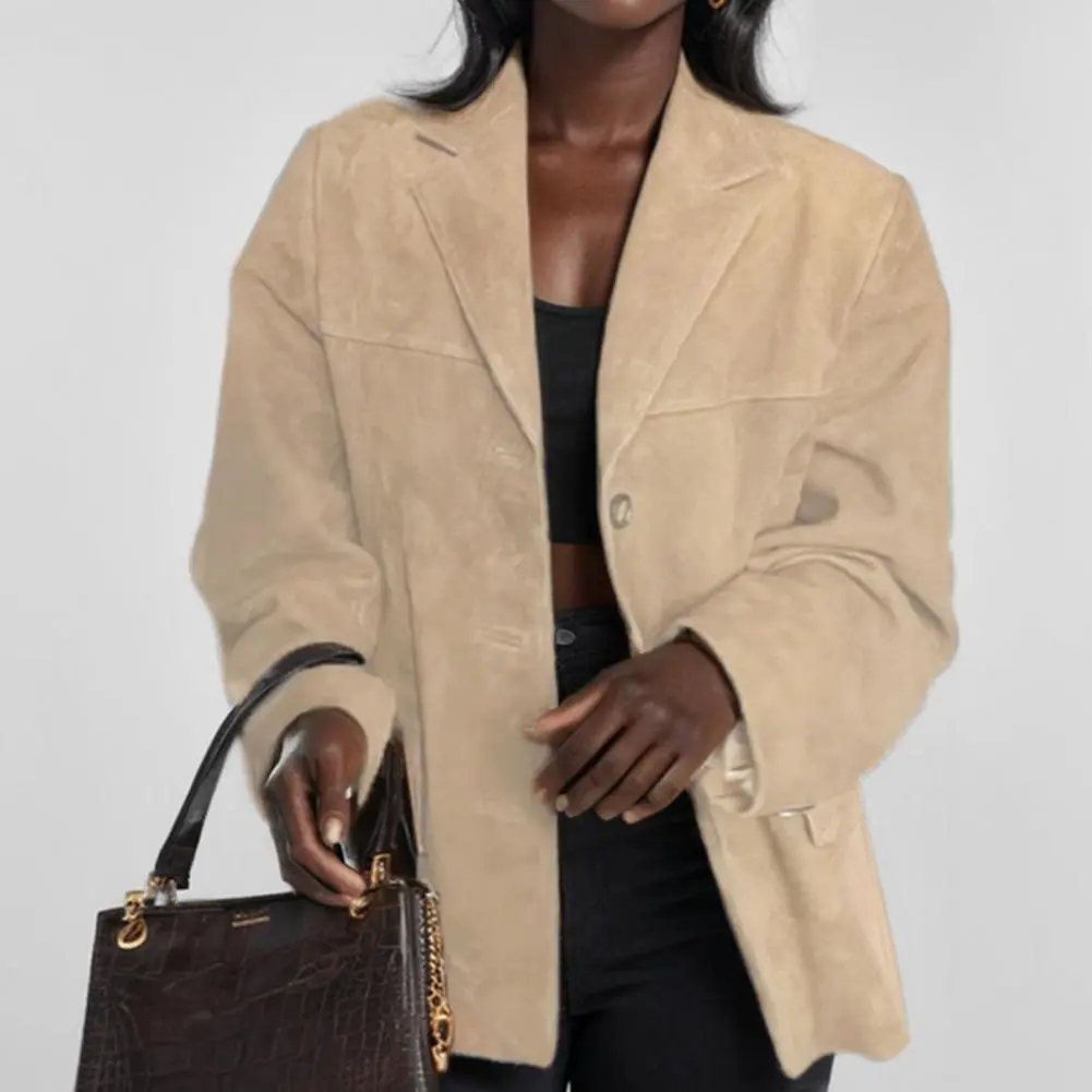 Women Workwear Suit Coat Women Suit Coat Elegant Lapel Suit Coat for Women Long Sleeve Business Outerwear Stylish for Urban