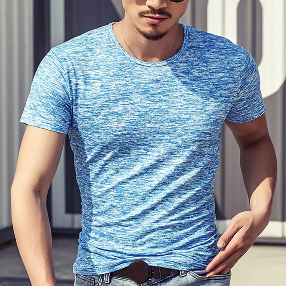 Casual Men T-shirt Regular Men Tops Eye-catching Easy Wear O-neck Slim Camouflage Men Tops