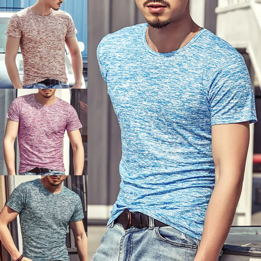 Casual Men T-shirt Regular Men Tops Eye-catching Easy Wear O-neck Slim Camouflage Men Tops