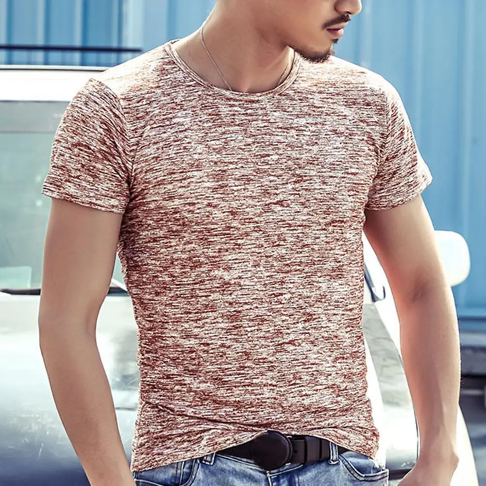 Casual Men T-shirt Regular Men Tops Eye-catching Easy Wear O-neck Slim Camouflage Men Tops