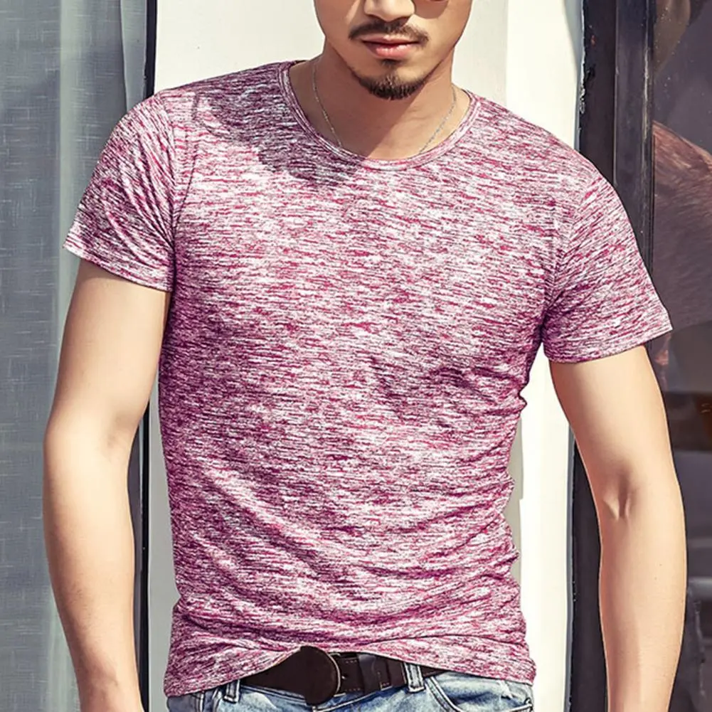 Casual Men T-shirt Regular Men Tops Eye-catching Easy Wear O-neck Slim Camouflage Men Tops