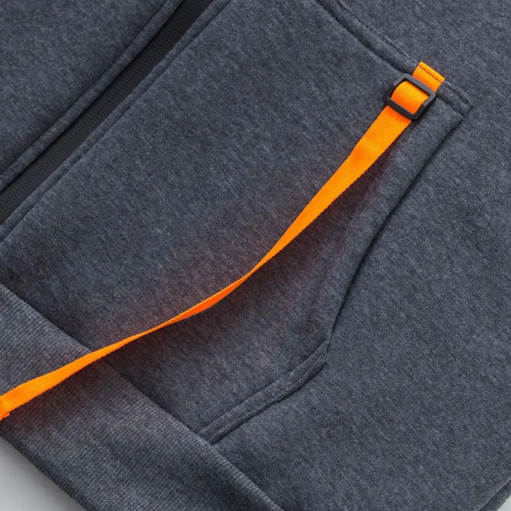 Soft Comfortable Hooded Coat Contrasting Colors Hoodie for Men Stylish Men's Hooded Jacket with for Autumn/winter for Warmth