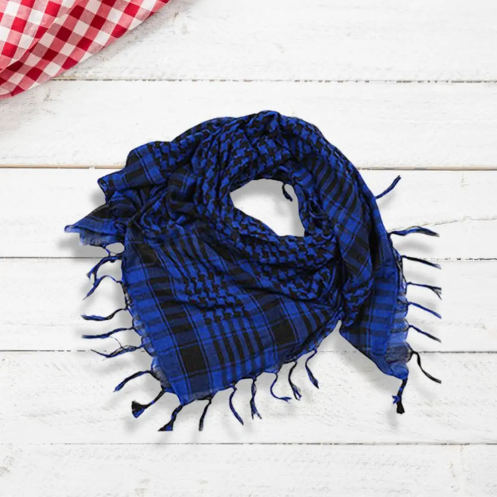 Unisex Scarf Cotton Shawl with Tassels Plaid Pattern Keffiyeh Scarf Fashion Wrap Pashmina Shemagh for Winter Work Street Wear
