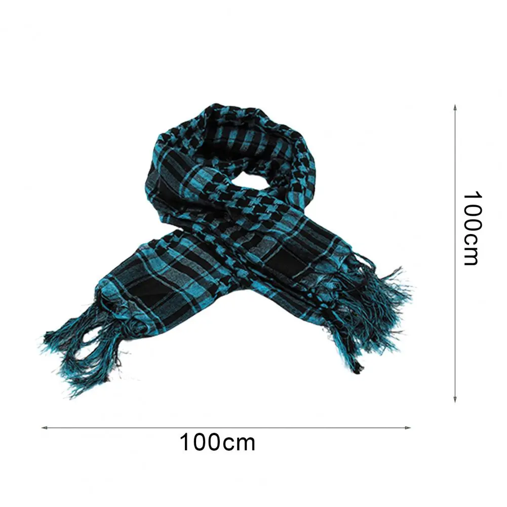 Unisex Scarf Cotton Shawl with Tassels Plaid Pattern Keffiyeh Scarf Fashion Wrap Pashmina Shemagh for Winter Work Street Wear
