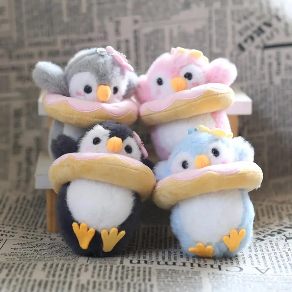 Fine Sewn Keychain Pendant Doll Pendant Keychain Colorful Penguin Doll Keychain Charm Fine Sewn Pendant Keyring Easy to for Bags