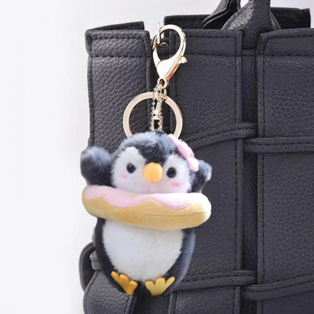 Fine Sewn Keychain Pendant Doll Pendant Keychain Colorful Penguin Doll Keychain Charm Fine Sewn Pendant Keyring Easy to for Bags