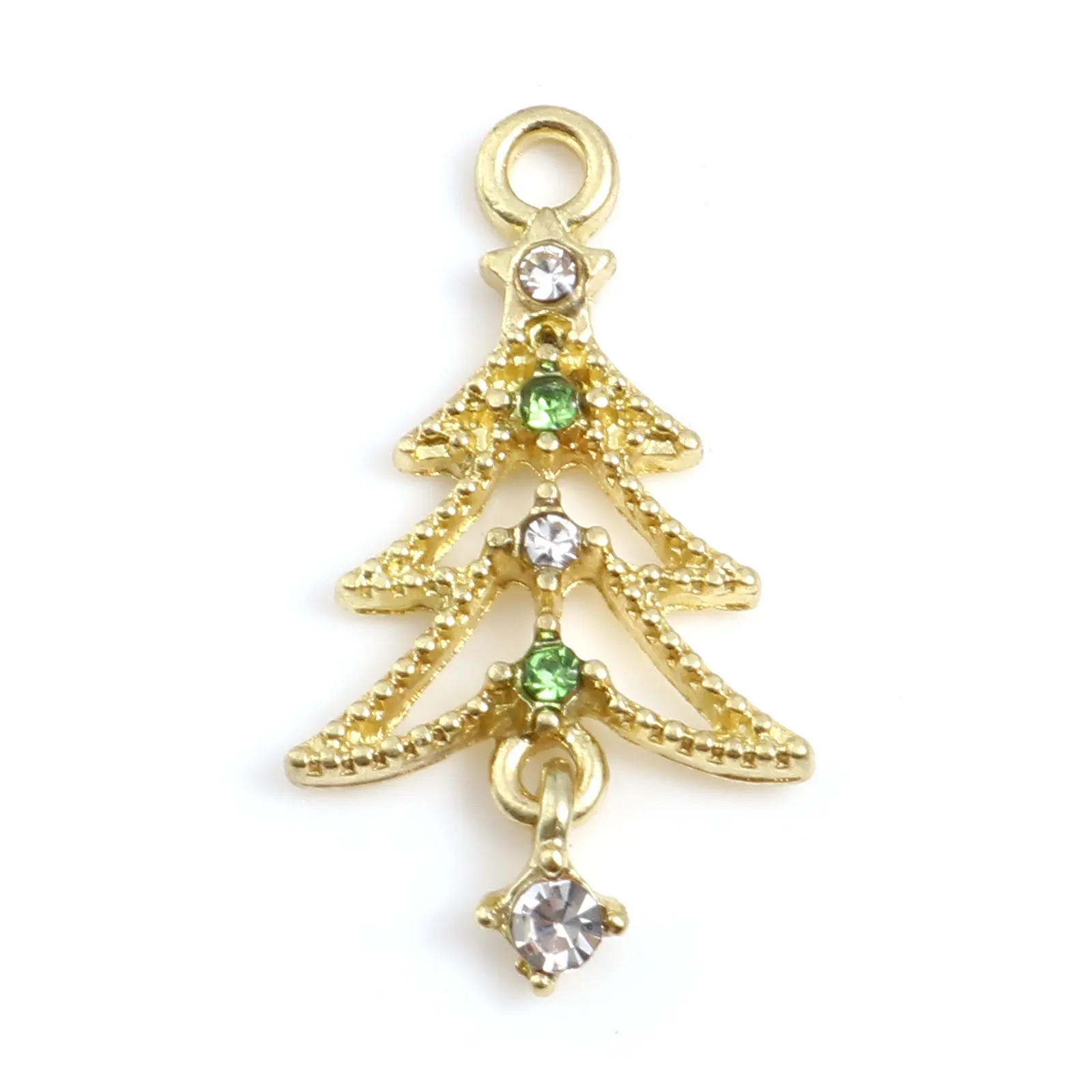 10 Piece Multicolor Christmas Tree Charms Pendant Bracelet Making Pendant Necklace DIY Anklet Earrings Jewelry Findings, 27x15mm