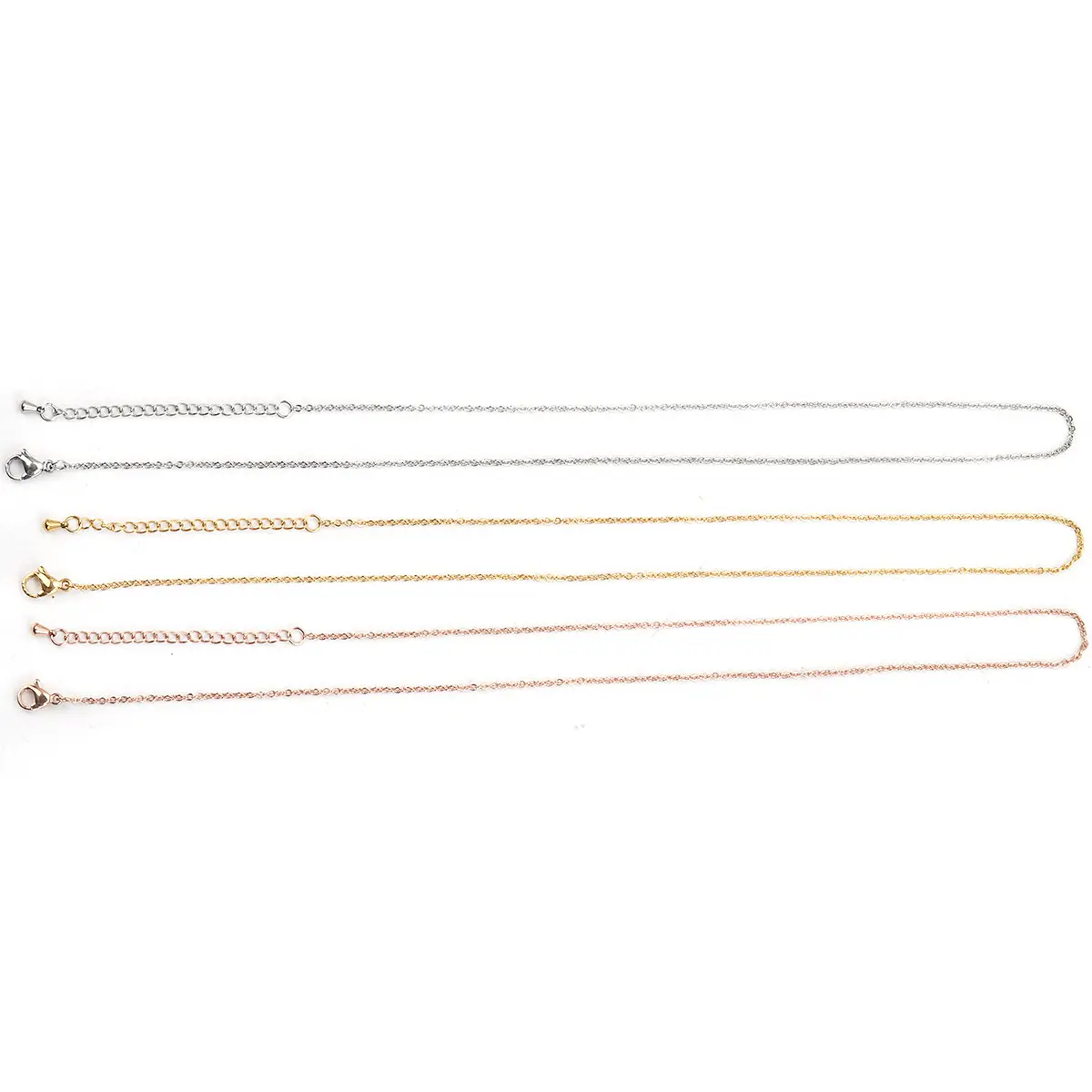 5 Piece 304 Stainless Steel Link Cable Chain Necklace Rose Gold/Silver/Gold Plated For DIY Jewelry Making Findings