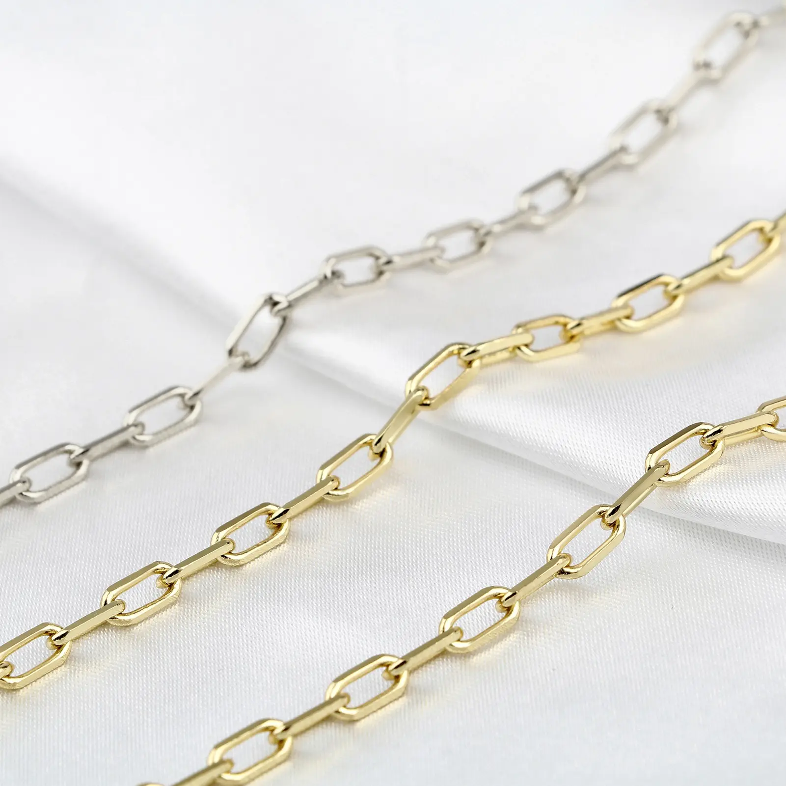 Brass Fashion Paper Clip Necklace Gold Color Choker Chain Tail Pendant With White Zircon For Women Girl Party Jewelry Gift